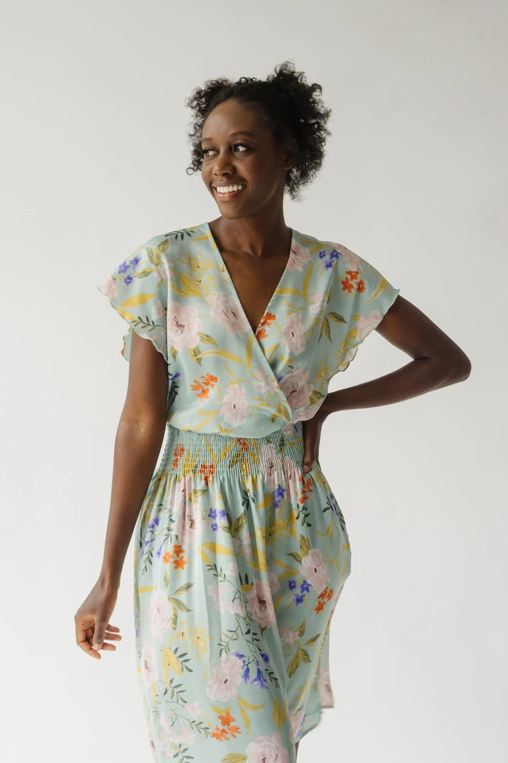 Piper & Scoot The Markell Smocked Dress In Mint