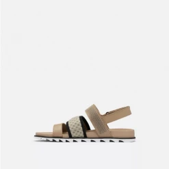 Piper & Scoot SOREL: Roaming Deacon Slingback Sandal In Omega Taupe + Black Shoes