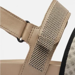 Piper & Scoot SOREL: Roaming Deacon Slingback Sandal In Omega Taupe + Black Shoes