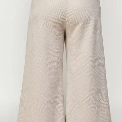 Piper & Scoot The Ronnie Textured Wide Leg Pant In Warm Grey