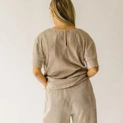 Piper & Scoot The London Shimmer Blouse In Lavender Grey Tops