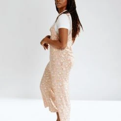 Piper & Scoot The Stan V-Neck Jumpsuit In Pink Floral