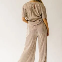 Piper & Scoot The England Shimmer Wide Leg Pant In Lavender Grey