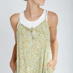 Piper & Scoot Bottoms + Jumpsuits The Bess Tie Jumpsuit In Chartreuse Floral