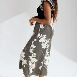 Piper & Scoot The Amberli Printed Wide Leg Pants In Black + White