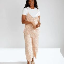 Piper & Scoot The Stan V-Neck Jumpsuit In Pink Floral