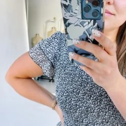 Piper & Scoot The Geraldine Ruffle Smocked Midi Dress In Black Dresses