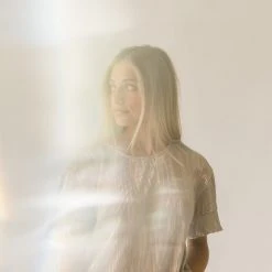 Piper & Scoot The London Shimmer Blouse In Lavender Grey Tops