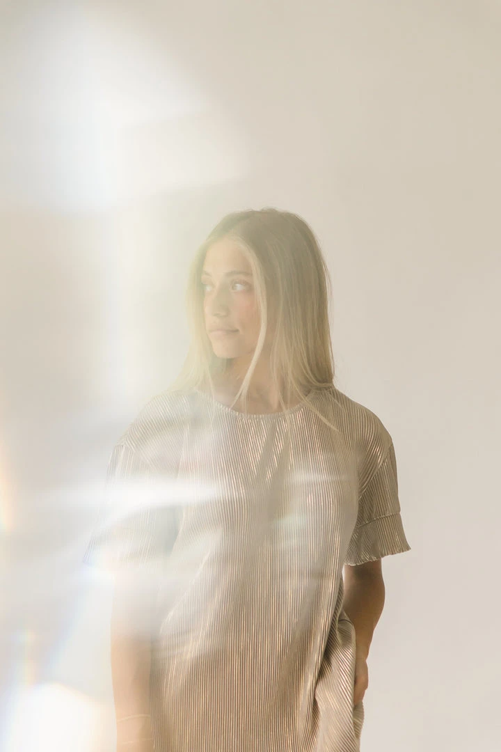 Piper & Scoot The London Shimmer Blouse In Lavender Grey Tops