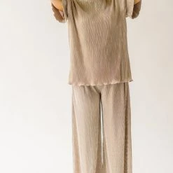 Piper & Scoot The England Shimmer Wide Leg Pant In Lavender Grey