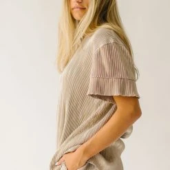 Piper & Scoot The England Shimmer Wide Leg Pant In Lavender Grey