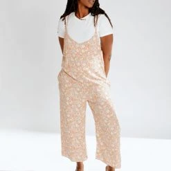 Piper & Scoot The Stan V-Neck Jumpsuit In Pink Floral