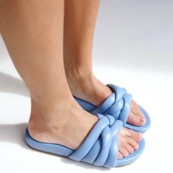 Piper & Scoot Seychelles: Low Key Glow Up Sandal In Blue Leather Shoes