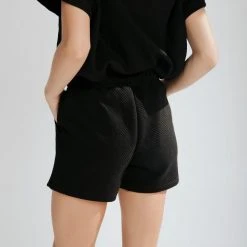Piper & Scoot The Lenny Textured Top In Black Tops