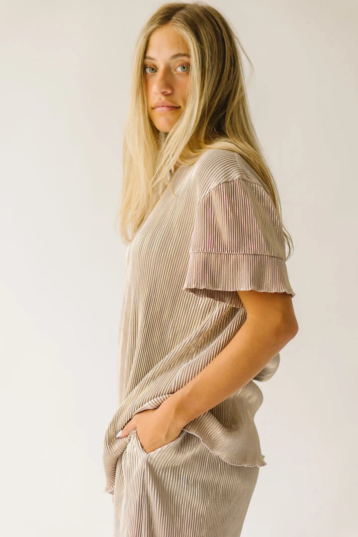 Piper & Scoot The London Shimmer Blouse In Lavender Grey Tops