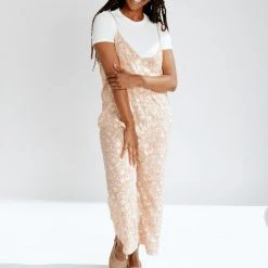 Piper & Scoot The Stan V-Neck Jumpsuit In Pink Floral