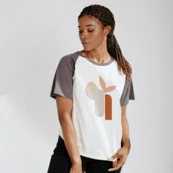 Piper & Scoot Tops The Trixie Abstract Tee In Charcoal