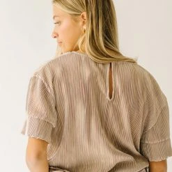 Piper & Scoot The London Shimmer Blouse In Lavender Grey Tops