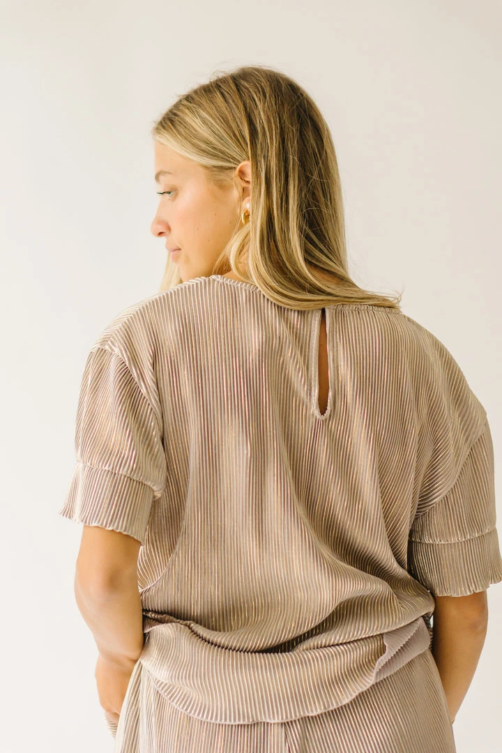 Piper & Scoot The London Shimmer Blouse In Lavender Grey Tops