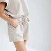 Piper & Scoot The Mozzie Textured Short In Warm Grey