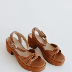 Piper & Scoot Shoes Seychelles: Slow Motion Platform Sandal In Tan Leather