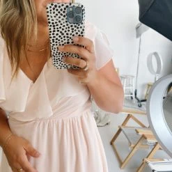 Piper & Scoot The Chantilly Ruffle High-Low Dress In Champagne Dresses