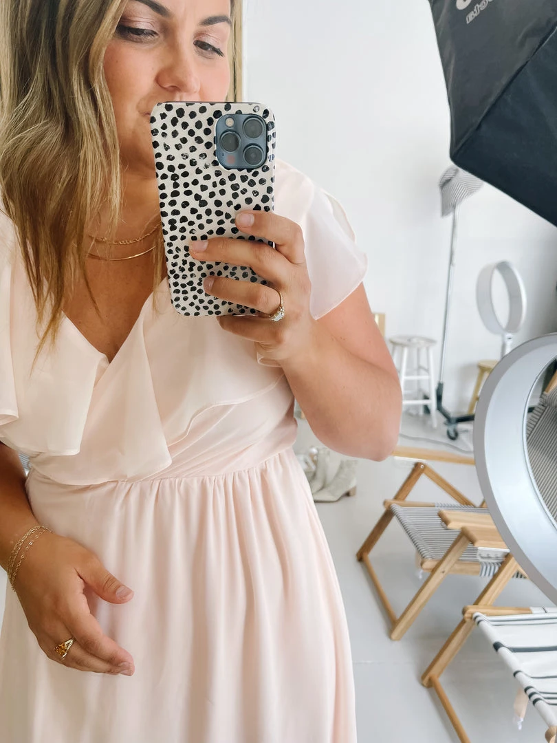 Piper & Scoot The Chantilly Ruffle High-Low Dress In Champagne Dresses