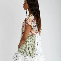 Piper & Scoot The Nessa Woven Color Block Dress In Lime Multi