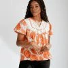 Piper & Scoot The Andor Patterned Blouse In Poppy