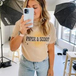 Piper & Scoot: Sun Graphic Tee In Sand