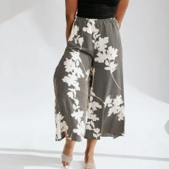 Piper & Scoot The Amberli Printed Wide Leg Pants In Black + White