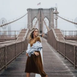 Piper & Scoot The Isla Velvet 3/4 Sleeve Wrap Dress In Gold