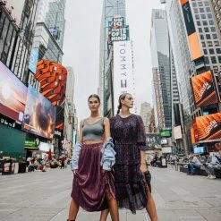 Piper & Scoot The Ugoh Shimmer Skirt In Purple