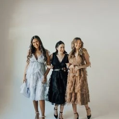 Piper & Scoot Dresses The Charlotte Chiffon Tank Midi Dress In Dusty Blue