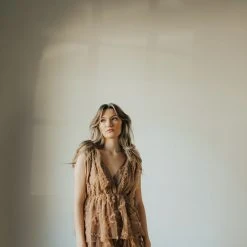 Piper & Scoot The Charlotte Chiffon Tank Midi Dress In Mocha