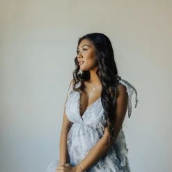 Piper & Scoot Dresses The Charlotte Chiffon Tank Midi Dress In Dusty Blue