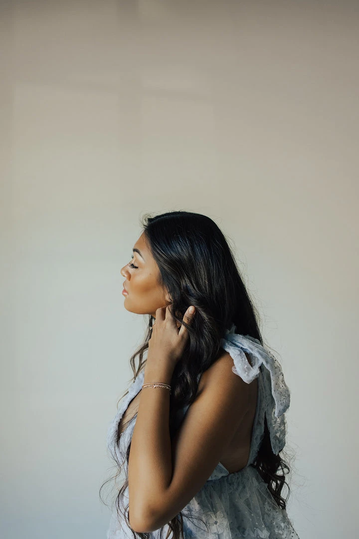 Piper & Scoot Dresses The Charlotte Chiffon Tank Midi Dress In Dusty Blue