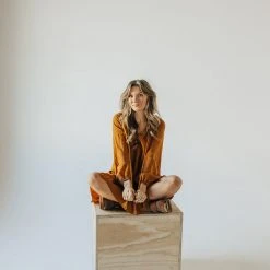 Piper & Scoot Dresses The Keilani Textured Dress In Ginger