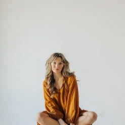 Piper & Scoot Dresses The Keilani Textured Dress In Ginger