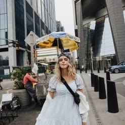 Piper & Scoot: The Theler Gingham Babydoll Dress In Blue