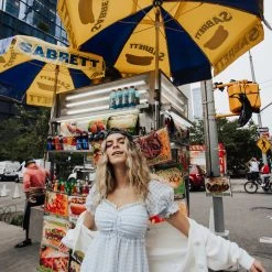 Piper & Scoot: The Theler Gingham Babydoll Dress In Blue