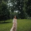 Piper & Scoot: The Louisa Floral Maxi Dress In Taupe Dresses