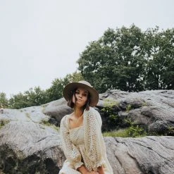 Dresses Piper & Scoot: The Adanna Floral Detail Dress In Cream