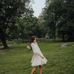 Dresses Piper & Scoot: The Adanna Floral Detail Dress In Cream