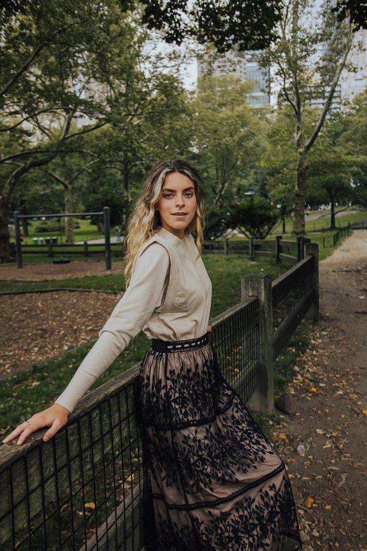 Piper & Scoot The Kaia Mock Neck Sweater In Oatmeal Tops