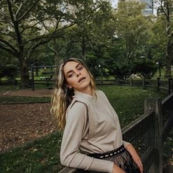 Piper & Scoot The Kaia Mock Neck Sweater In Oatmeal Tops