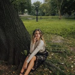 Piper & Scoot The Aimee Lace Detail Skirt In Black