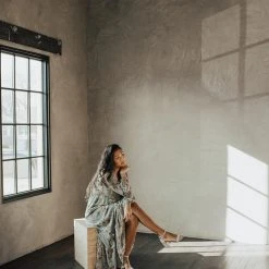 Piper & Scoot The Moulton Floral Maxi Dress In Dusty Blue