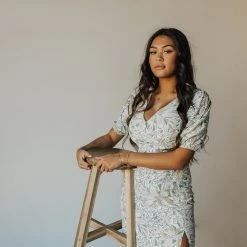 Piper & Scoot Dresses The Ridley Floral Maxi Dress In Cream