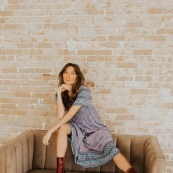 Piper & Scoot: The Cabo Patterned Maxi Dress In Blue